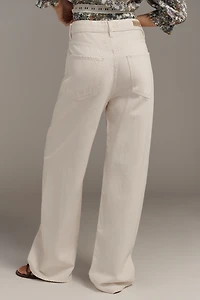 LE JEAN Luna High-Rise Relaxed Wide-Leg Tie-Waist Jeans