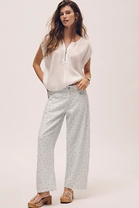 LE JEAN Cotton Selena Crop High-Rise Tapered Jeans