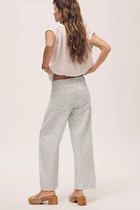 LE JEAN Cotton Selena Crop High-Rise Tapered Jeans