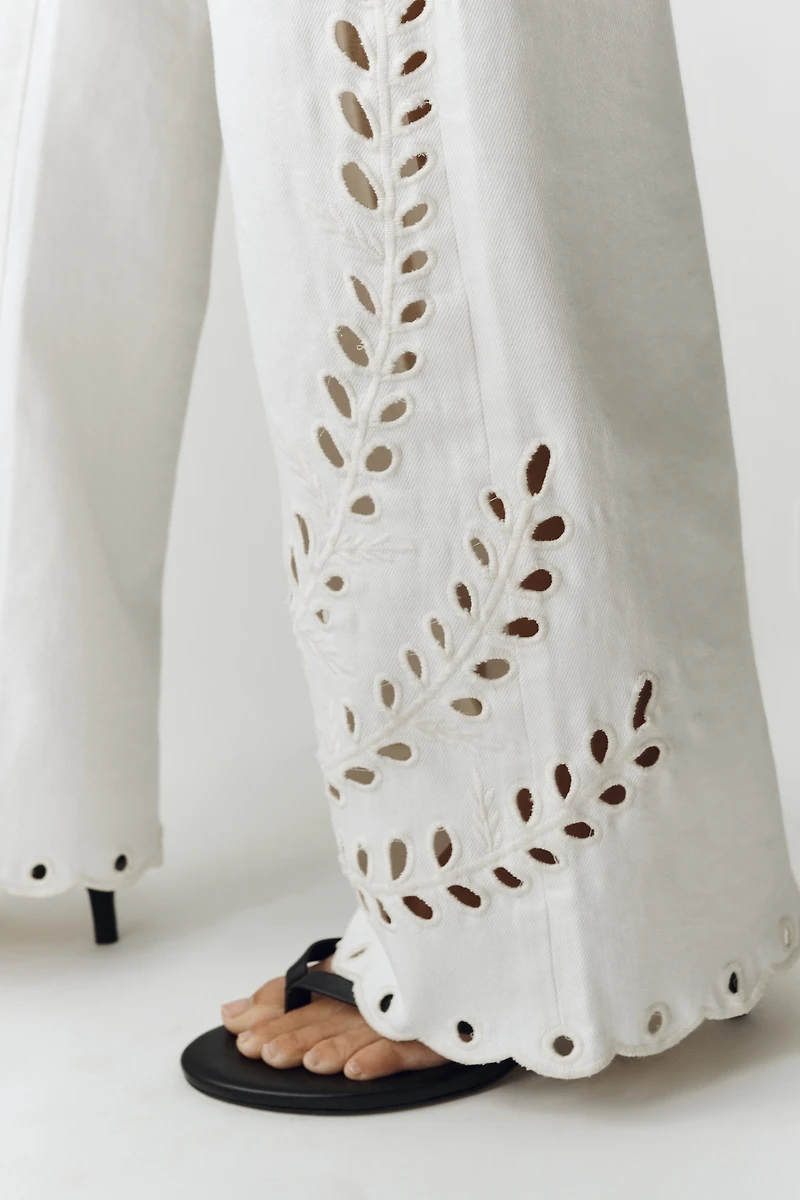 LE JEAN Column High Rise Wide Leg Jeans