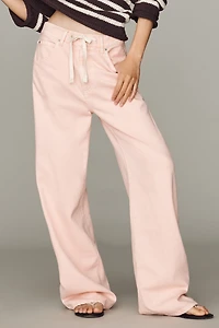 LE JEAN Luna High-Rise Relaxed Wide-Leg Jeans