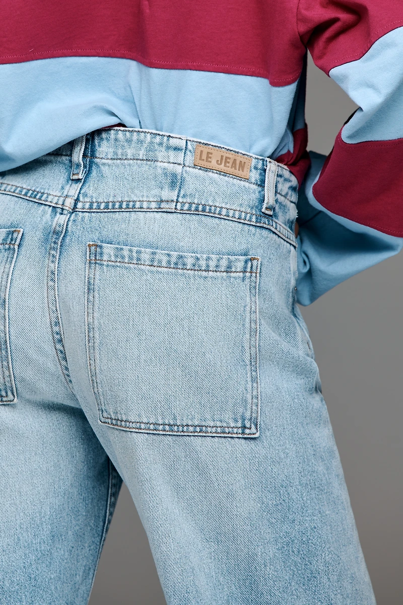 LE JEAN Selena Crop High-Rise Tapered Jeans