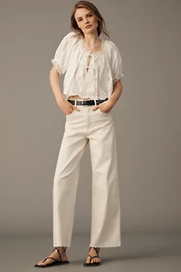 LE JEAN Petite White Column Jeans