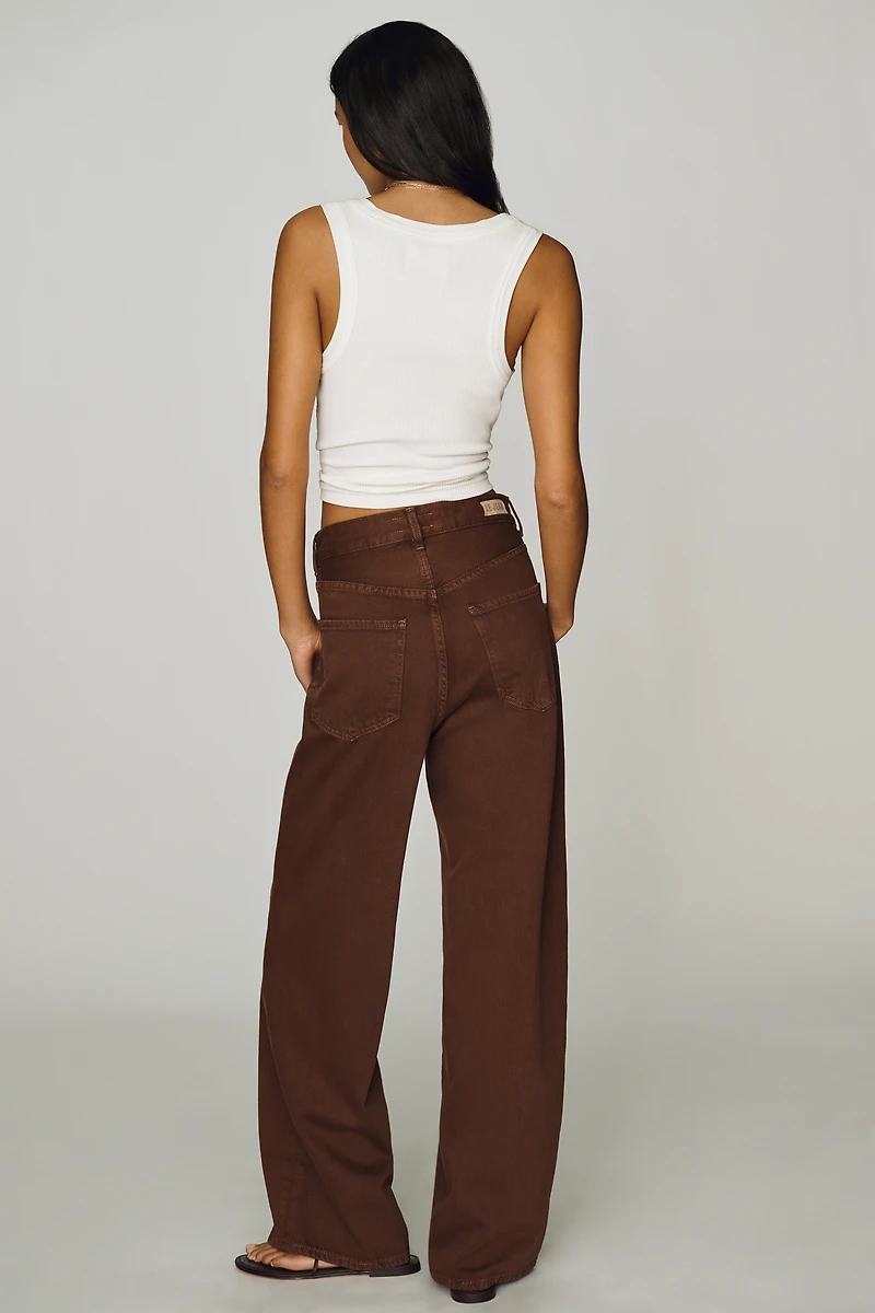 LE JEAN Luna High-Rise Wide-Leg Drawstring Jeans