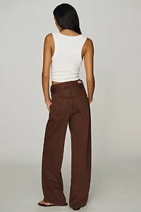 LE JEAN Luna High-Rise Wide-Leg Drawstring Jeans