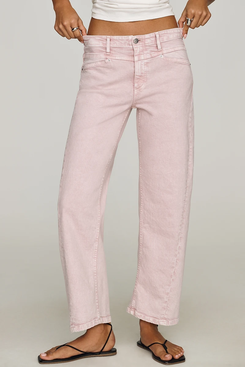 LE JEAN Selena Crop Mid-Rise Tapered Jeans