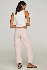 LE JEAN Selena Crop Mid-Rise Tapered Jeans