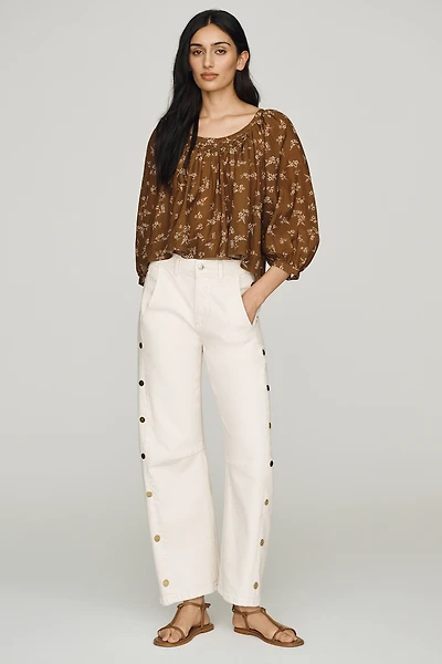 LE JEAN Frankie Studded High Rise Barrel Jeans