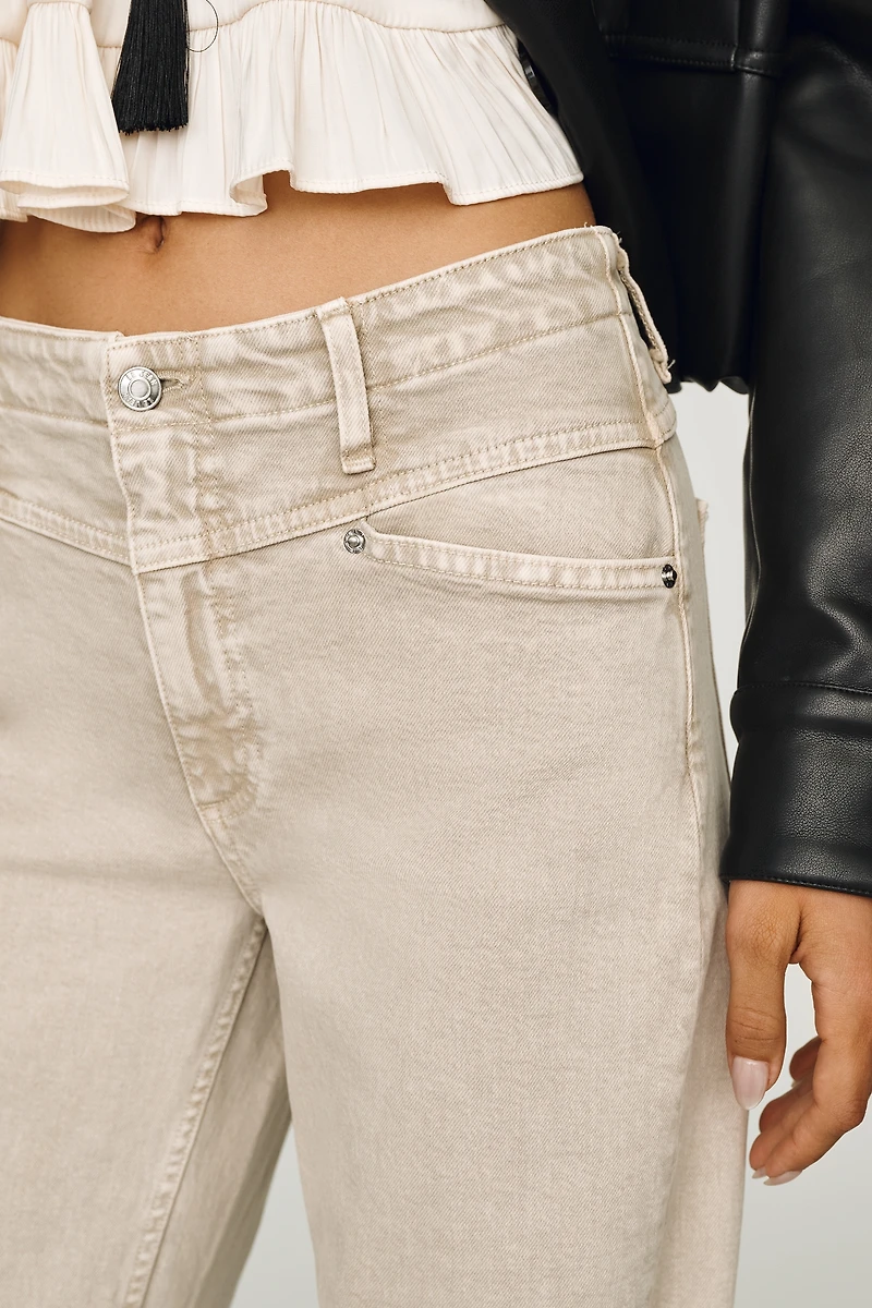 LE JEAN Selena Mid-Rise Cropped Cuffed Barrel Jeans