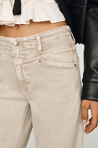 LE JEAN Selena Mid-Rise Cropped Cuffed Barrel Jeans