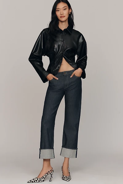 Fidelity Denim Cali Mid-Rise Cuffed Straight-Leg Jeans