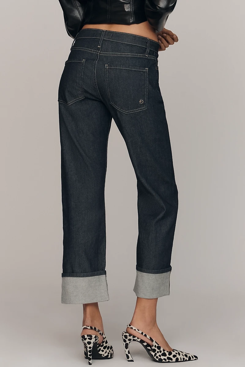 Fidelity Denim Cali Mid-Rise Cuffed Straight-Leg Jeans
