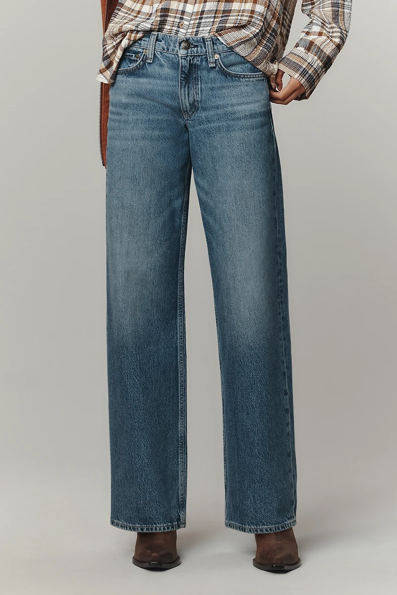 rag & bone Saige Low-Rise Relaxed Straight-Leg Jeans