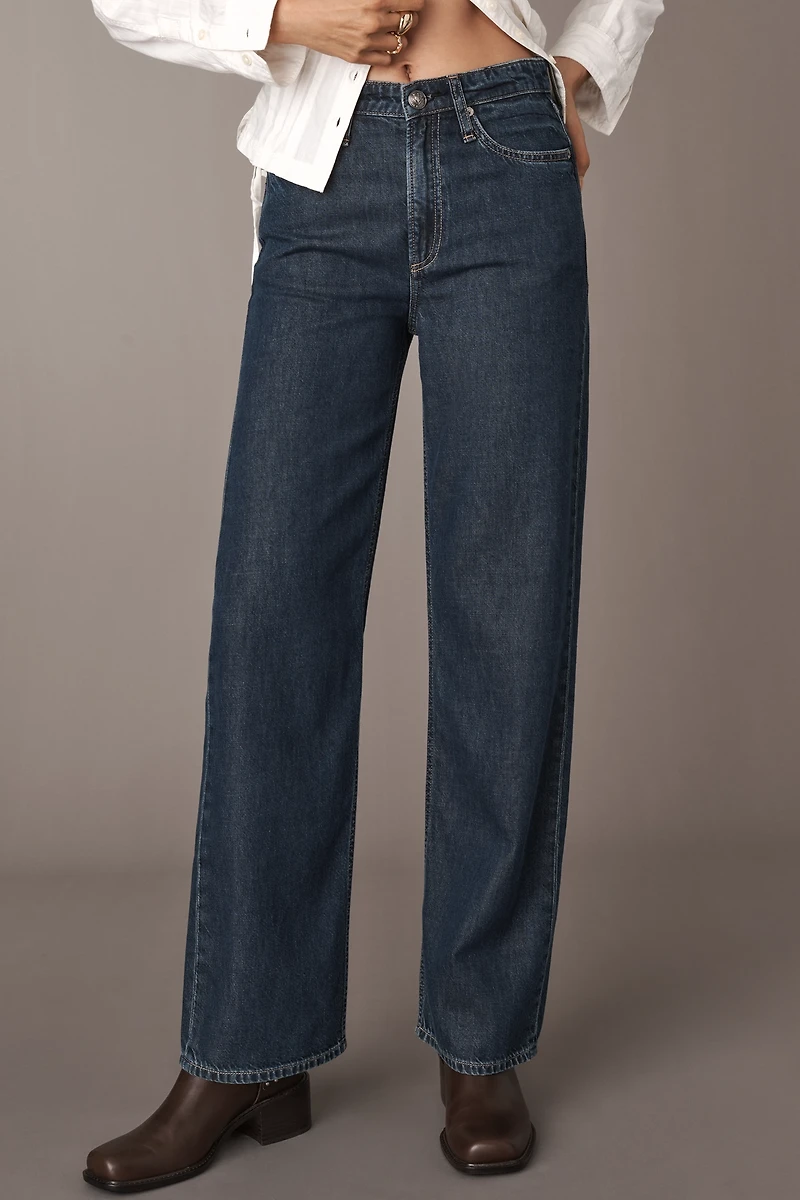 rag & bone Featherweight Logan Mid-Rise Wide-Leg Jeans