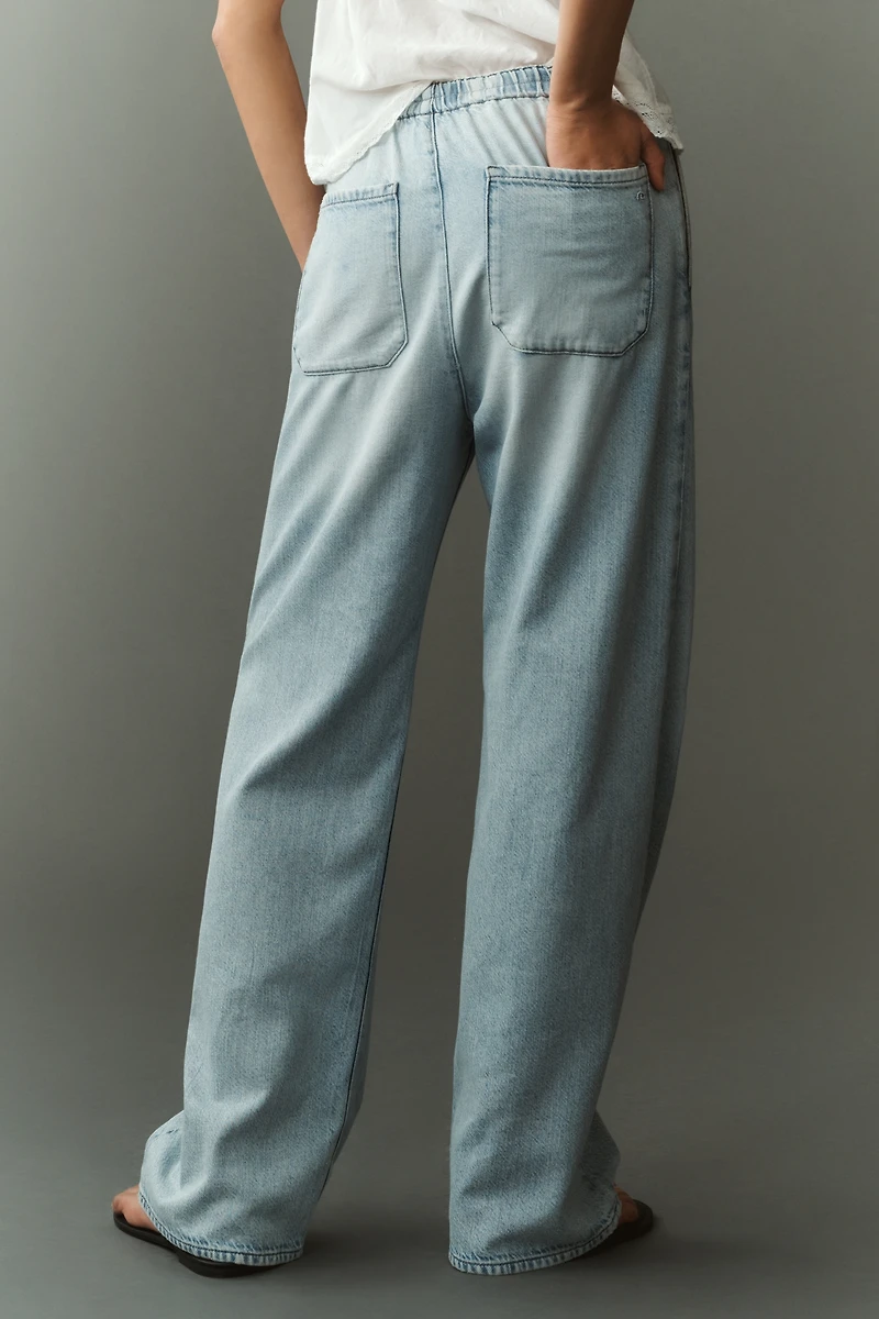rag & bone Logan Featherweight Pull-On Wide-Leg Jeans