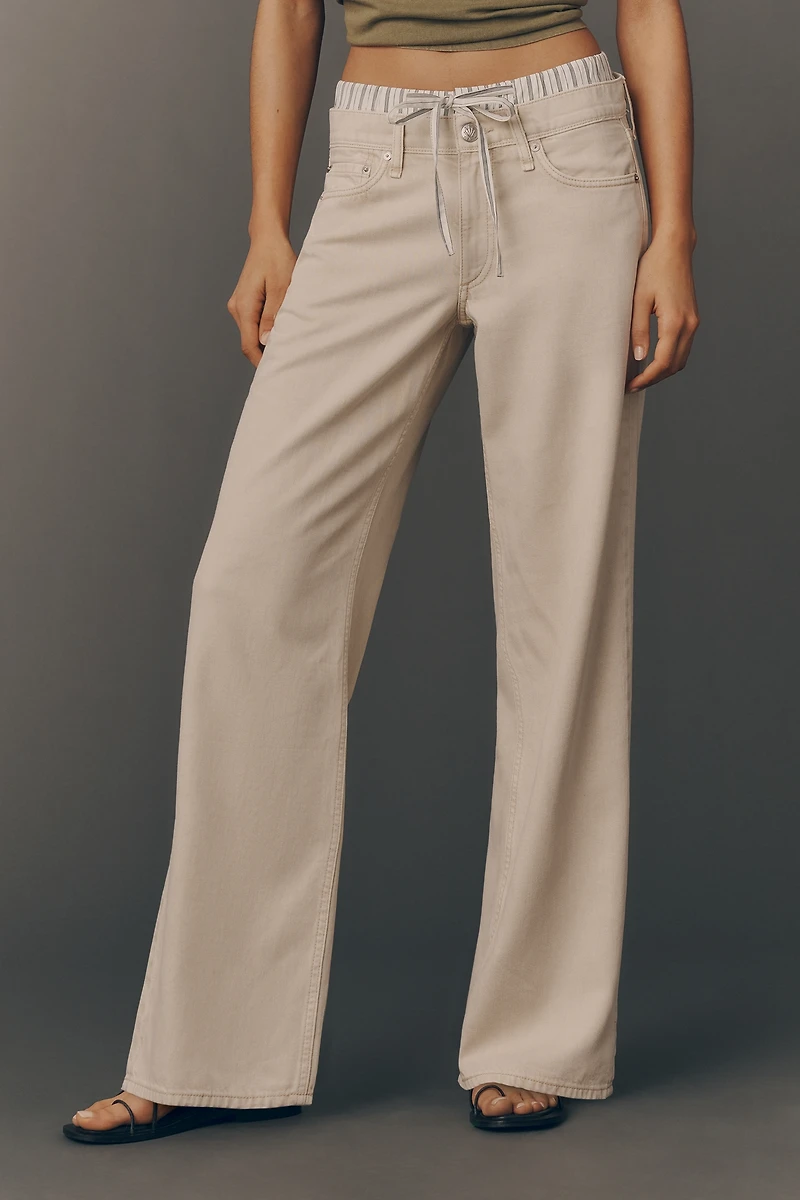 rag & bone Saige Featherweight Low-Rise Wide Leg Jeans
