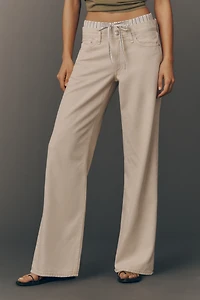 rag & bone Saige Featherweight Low-Rise Wide Leg Jeans