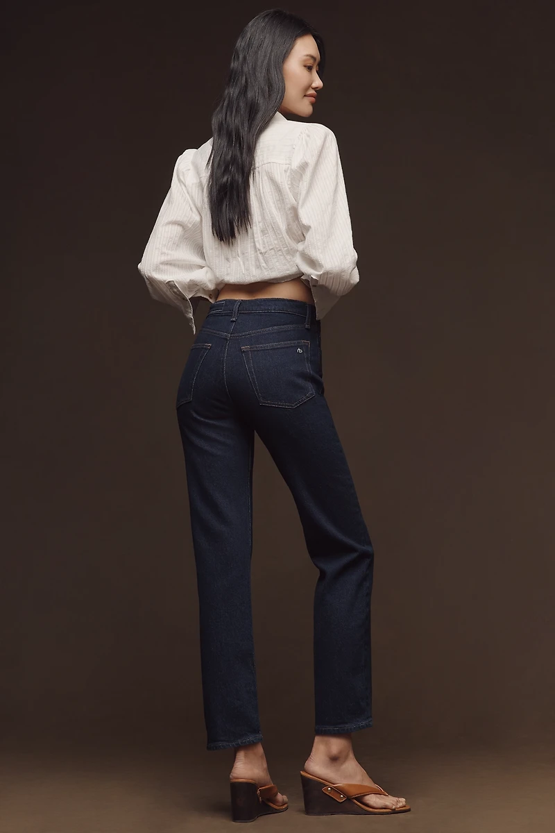 rag & bone Harlow Mid-Rise Straight-Leg Jeans