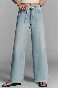 Seventy + Mochi Blake High-Rise Wide-Leg Tie-Waist Jeans