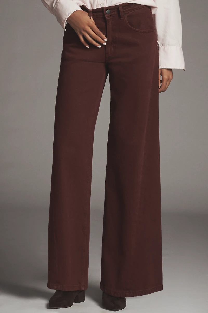 Seventy + Mochi Mid-Rise Wide-Leg Twisted Jeans
