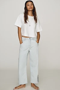 Seventy + Mochi Bo Zipper High-Rise Barrel-Leg Jeans