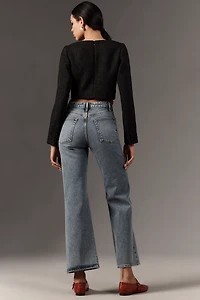 FRAME Petite Le Pixie Arrow High-Rise Flare Jeans