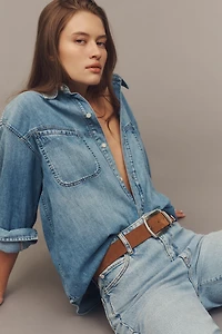 FRAME The Pixie Ruler Petite High-Rise Straight-Leg Jeans