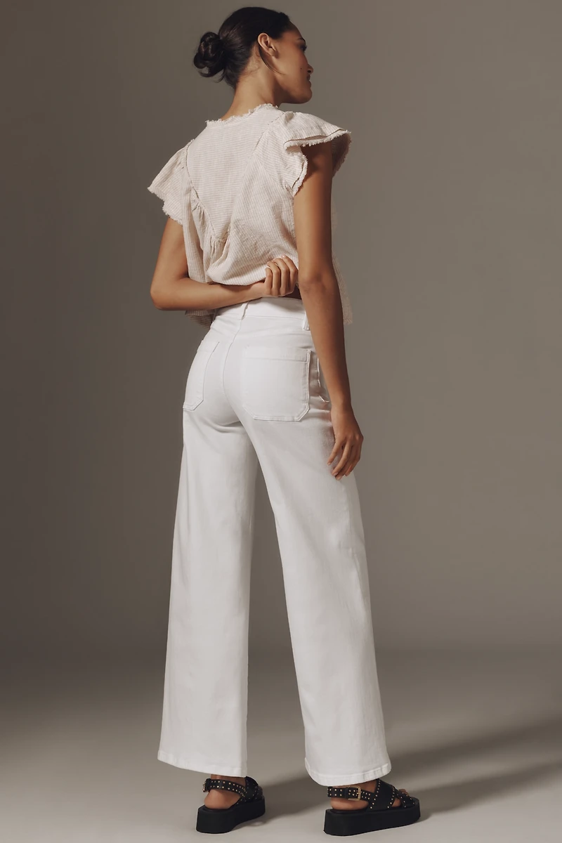 FRAME Le Slim Palazzo Modernist Pocket High-Rise Wide-Leg Jeans