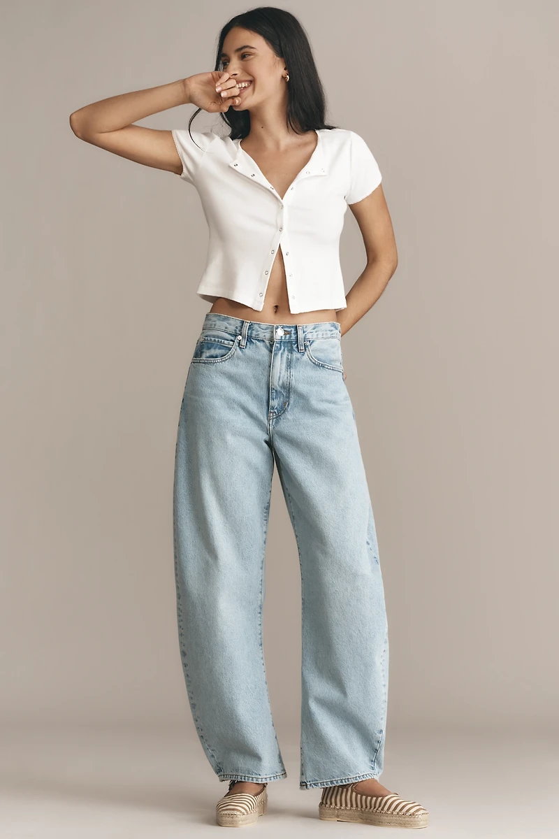 FRAME The Bubble High-Rise Tapered Jeans