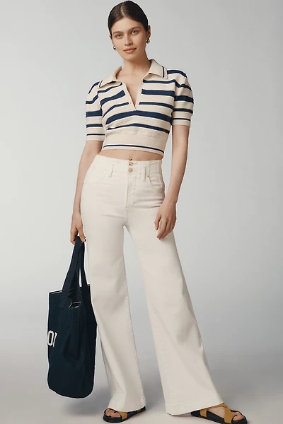 FRAME The Seamed High-Rise Wide-Leg Trouser Jeans