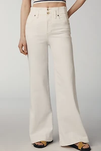 FRAME The Seamed High-Rise Wide-Leg Trouser Jeans