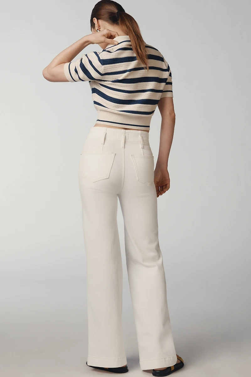FRAME The Seamed High-Rise Wide-Leg Trouser Jeans