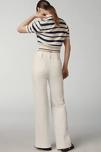FRAME The Seamed High-Rise Wide-Leg Trouser Jeans