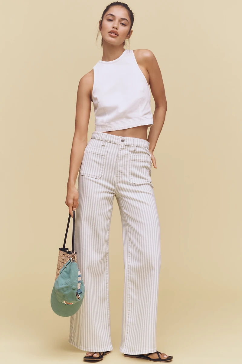 FRAME The Anchor High-Rise Crop Wide-Leg Jeans