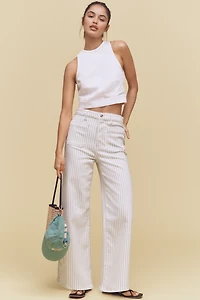 FRAME The Anchor High-Rise Crop Wide-Leg Jeans