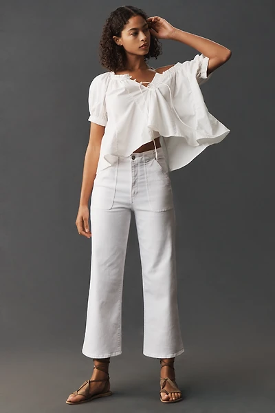 FRAME The Modern Pocket High-Rise Crop Wide-Leg Jeans