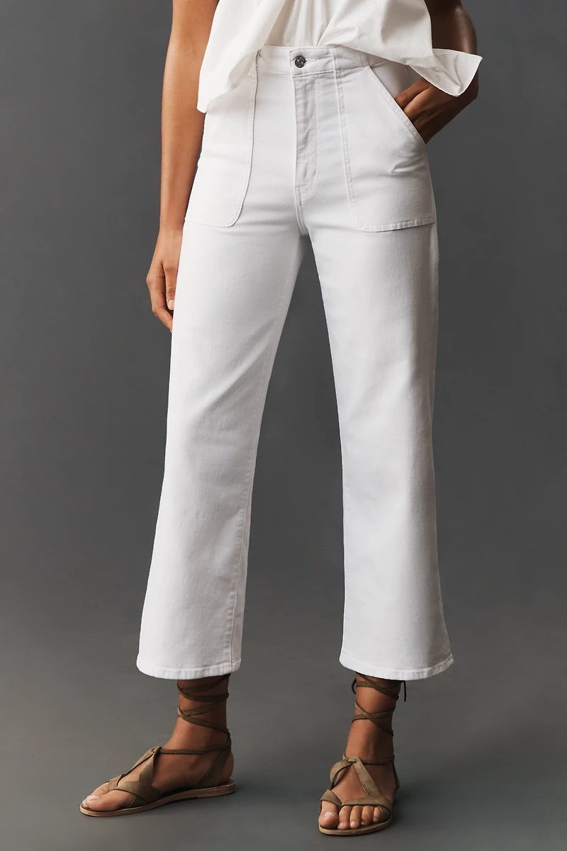 FRAME The Modern Pocket High-Rise Crop Wide-Leg Jeans
