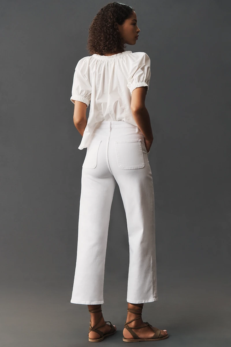 FRAME The Modern Pocket High-Rise Crop Wide-Leg Jeans