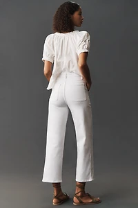 FRAME The Modern Pocket High-Rise Crop Wide-Leg Jeans