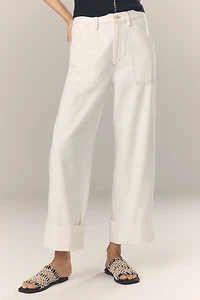 FRAME The Utility Trouser High-Rise Wide-Leg Jeans