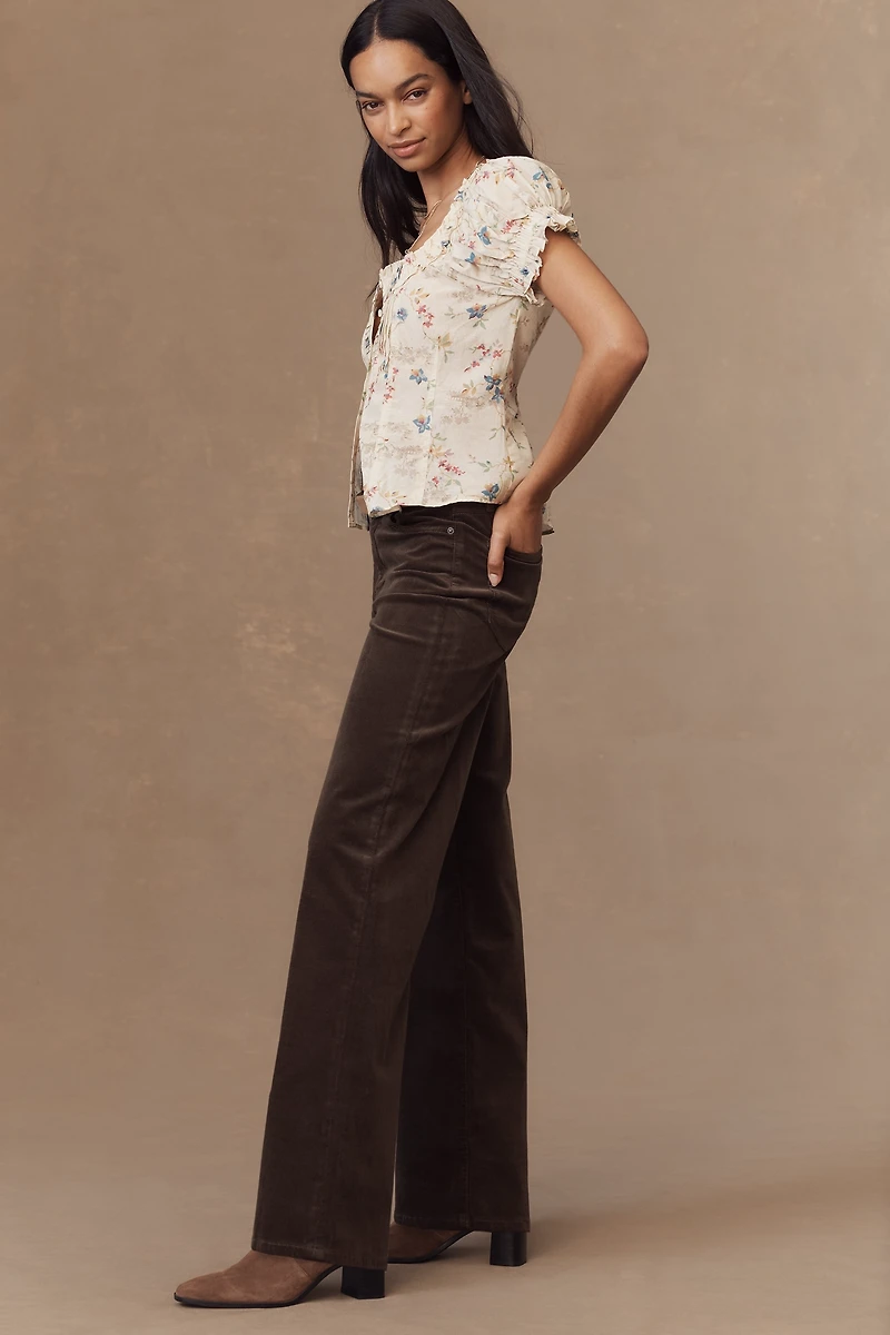 FRAME Le Slim Palazzo High-Rise Corduroy Jeans