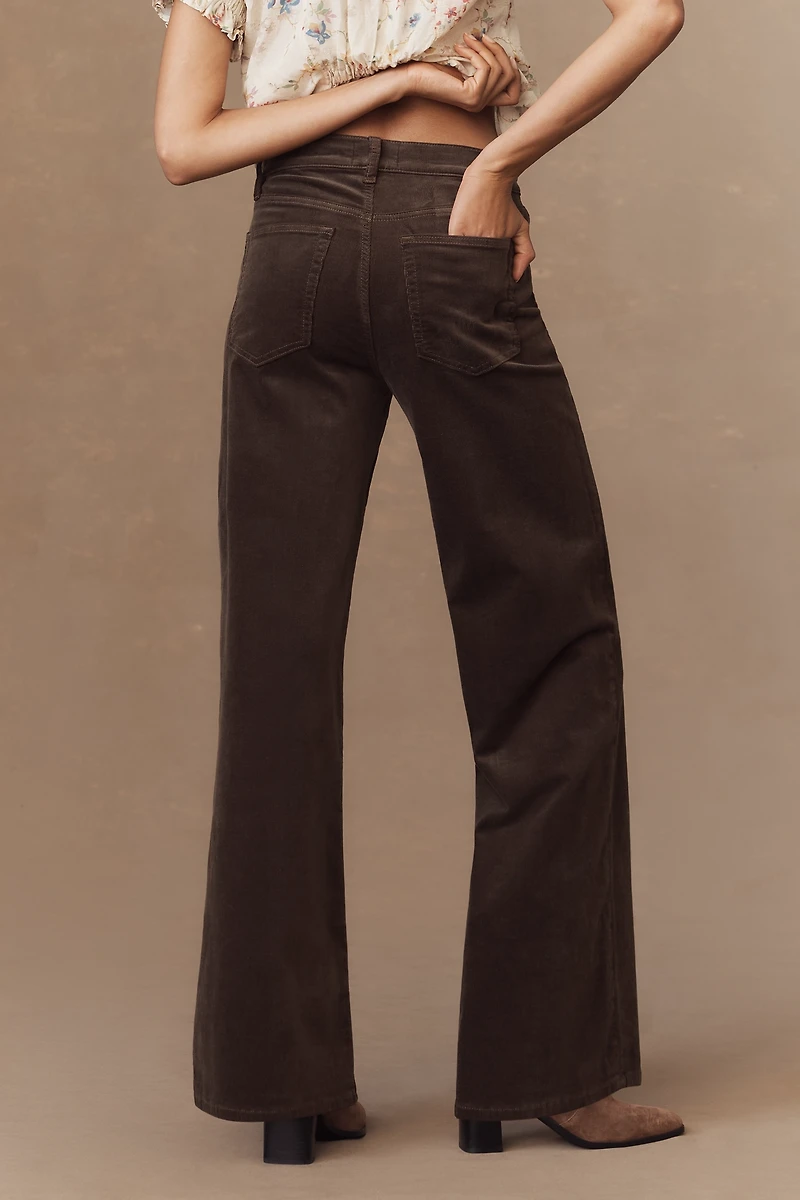 FRAME Le Slim Palazzo High-Rise Corduroy Jeans