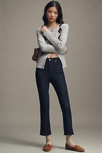 FRAME The Pencil High-Rise Crop Straight-Leg Jeans