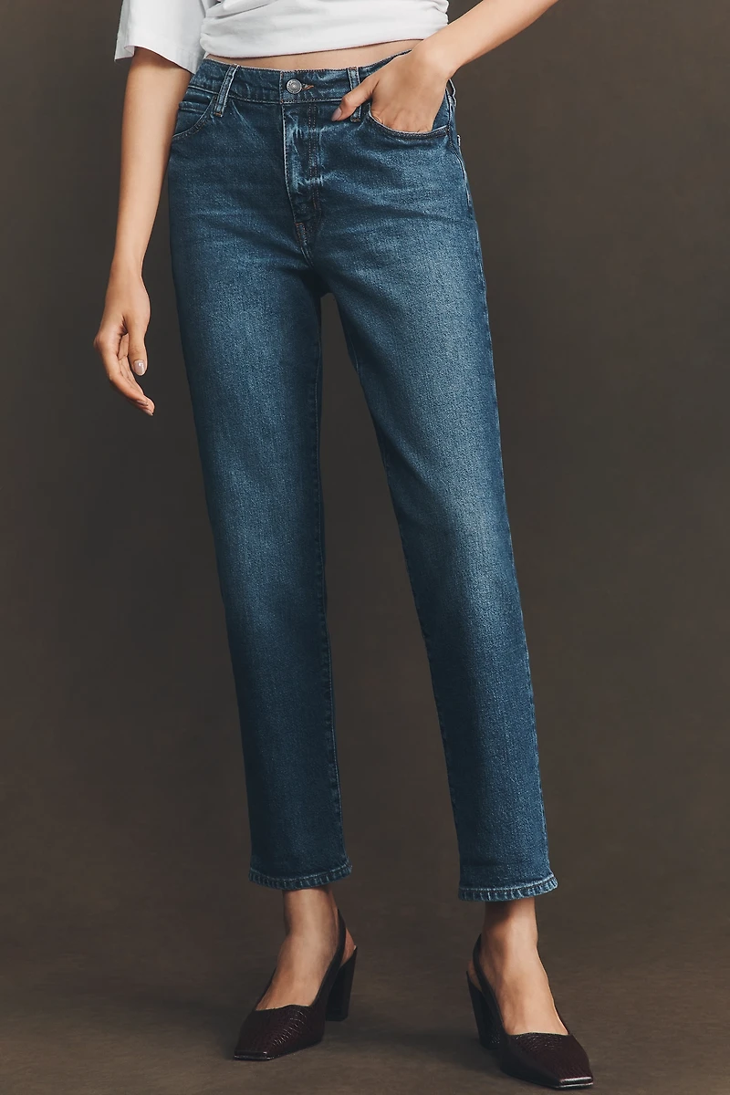 FRAME The Borrowed Mid-Rise Relaxed Straight-Leg Jeans