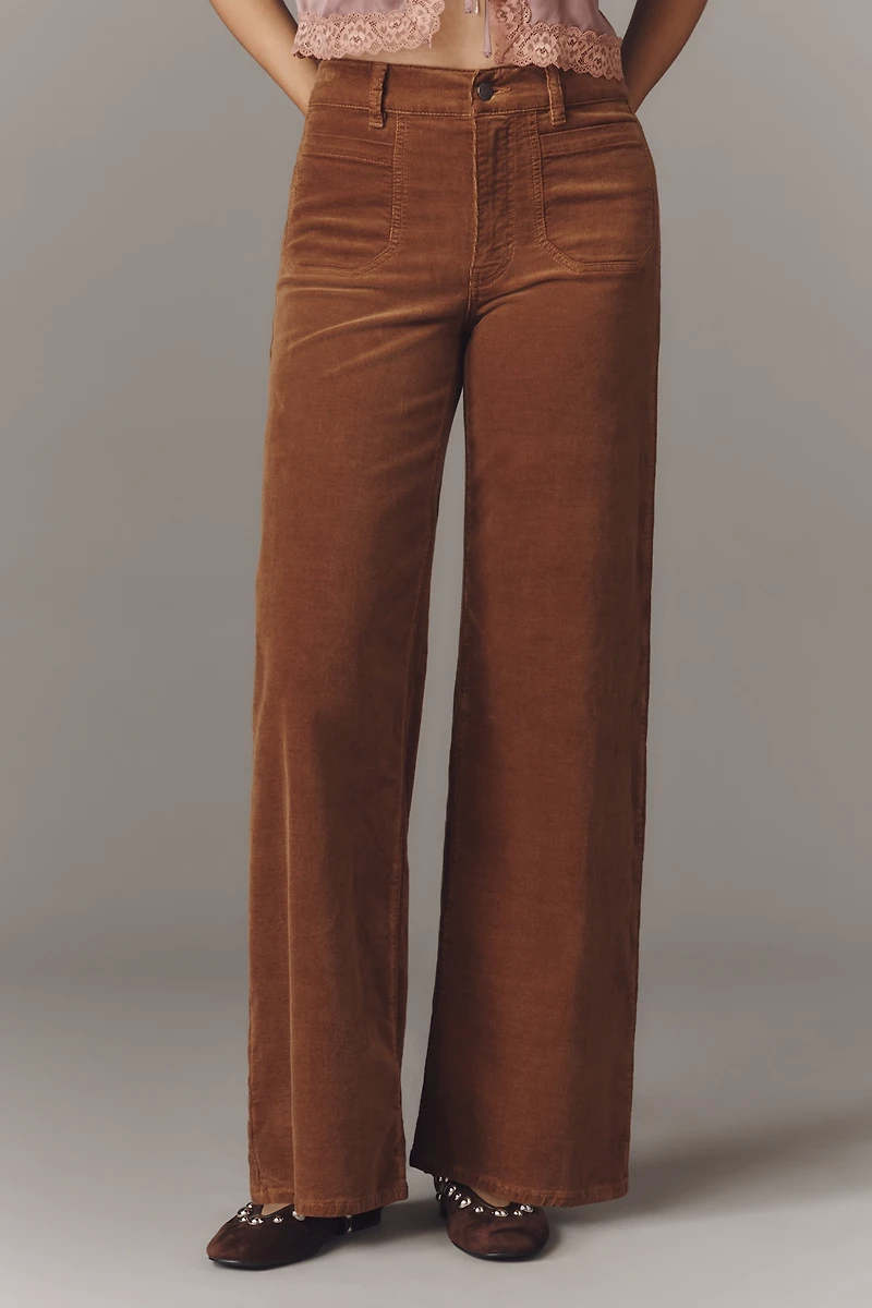 FRAME Le Slim Palazzo Modernist Pocket High-Rise Wide-Leg Jeans