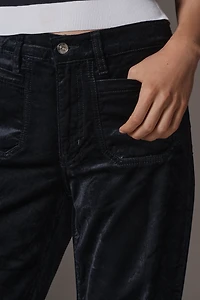 FRAME Le Slim Palazzo Velvet High-Rise Wide-Leg Jeans