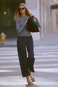 FRAME Le Slim Palazzo High-Rise Crop Wide Leg Jeans