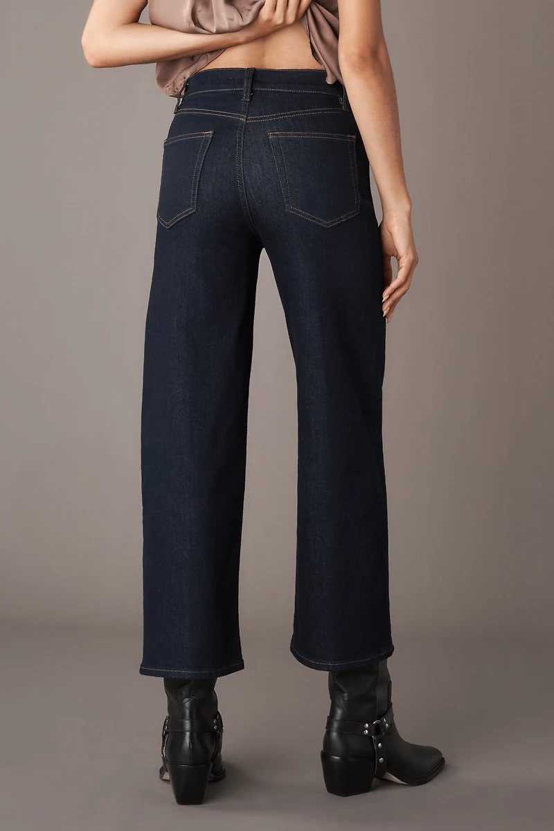 FRAME Le Slim Palazzo High-Rise Crop Wide Leg Jeans