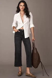 FRAME The Mellow Mid-Rise Crop Straight-Leg Jeans