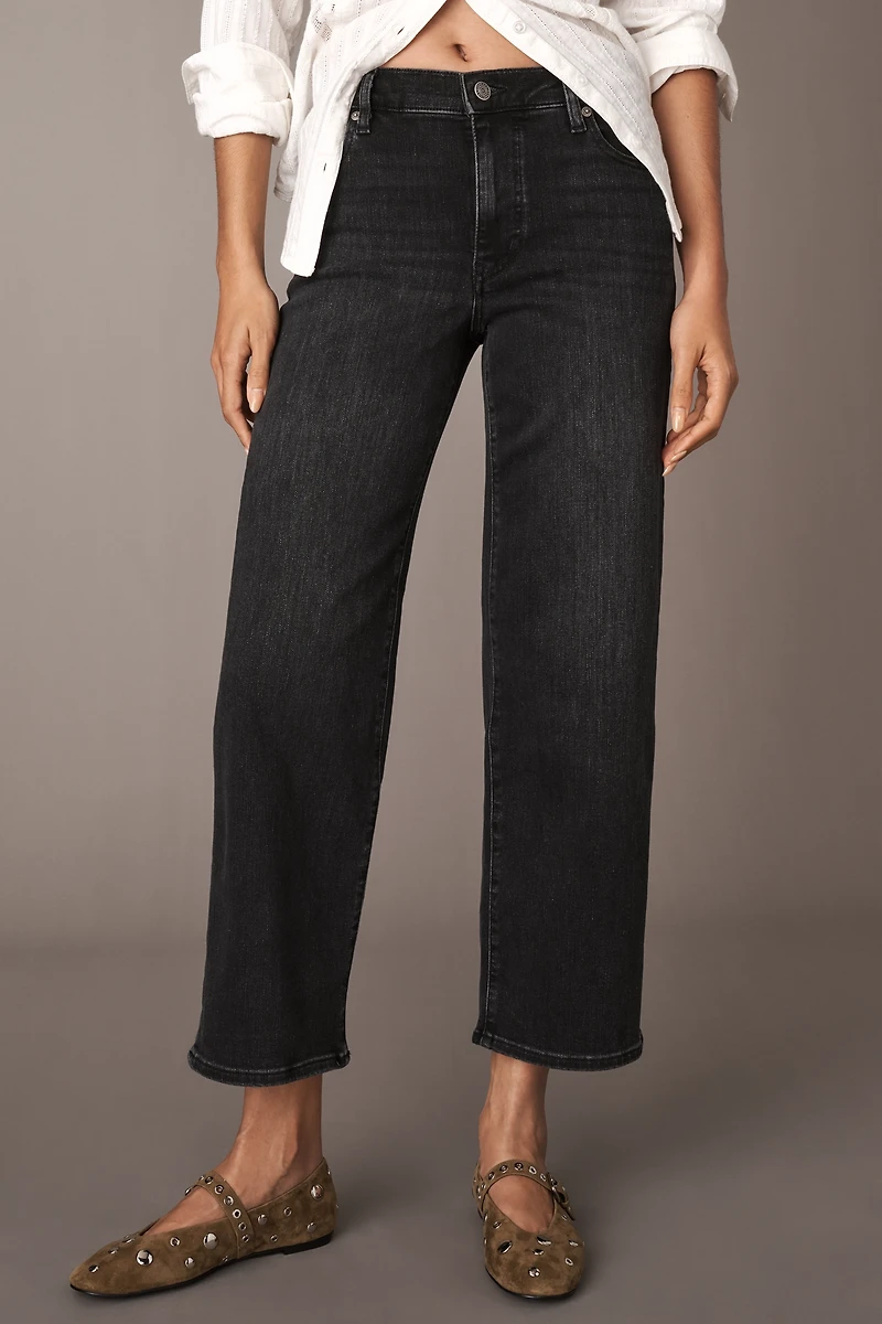 FRAME The Mellow Mid-Rise Crop Straight-Leg Jeans
